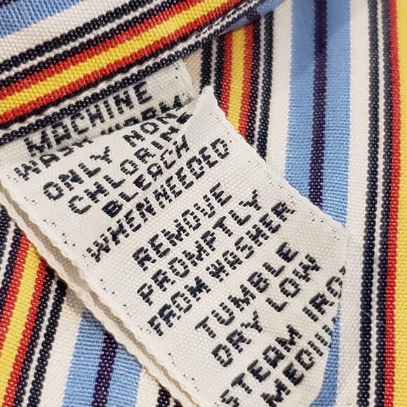 Polo Ralph Lauren Shirt Oxford Mens Large Multicolor Stripe LS Button Down - Picture 9 of 10